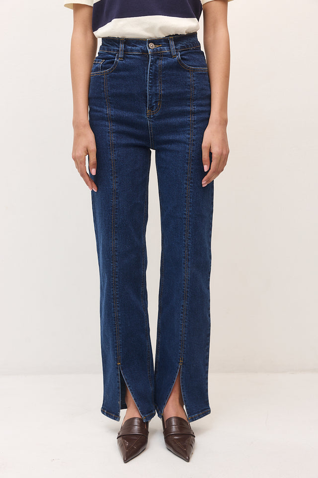 מכנסי ג'ינס גולדי שליץ אמצעי כחול כהה