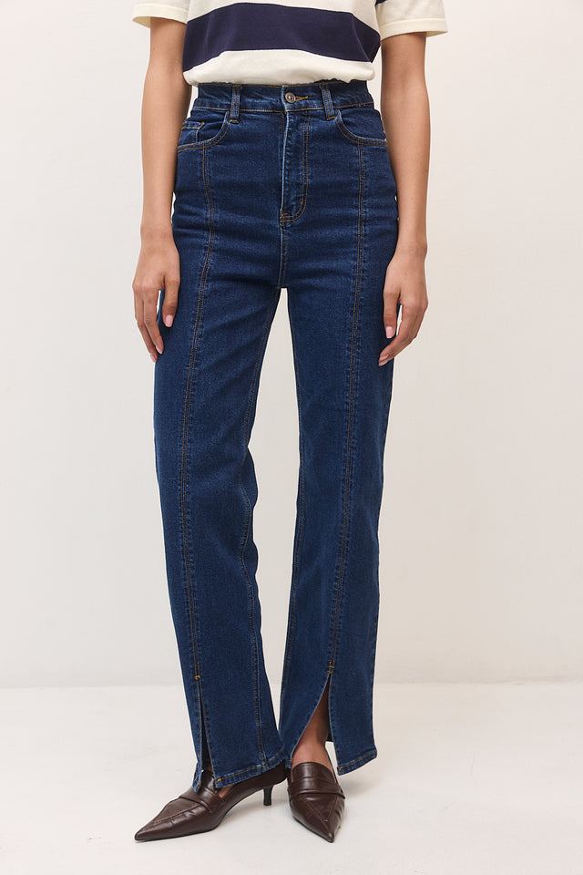 מכנסי ג'ינס גולדי שליץ אמצעי כחול כהה