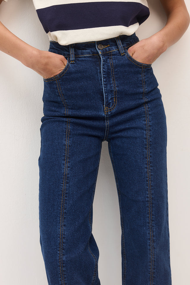 מכנסי ג'ינס גולדי שליץ אמצעי כחול כהה