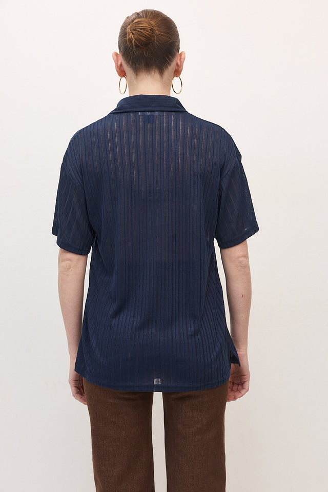 חולצת זיפר וונט ספייסי נייבי