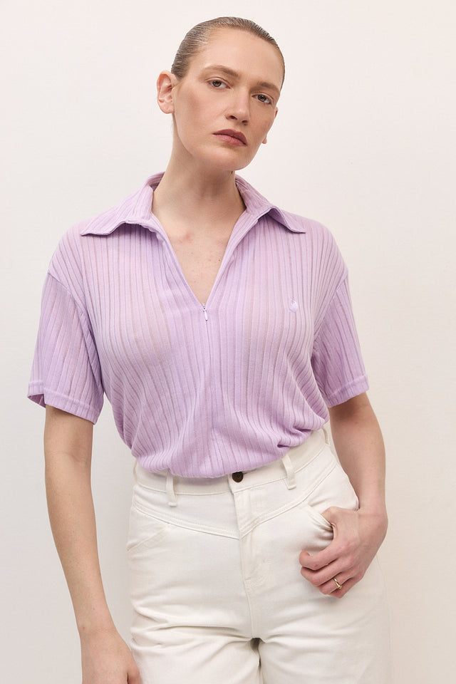 חולצת זיפר וונט ספייסי סגול לילך