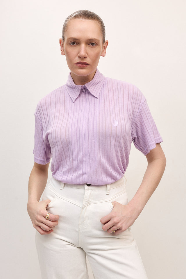 חולצת זיפר וונט ספייסי סגול לילך