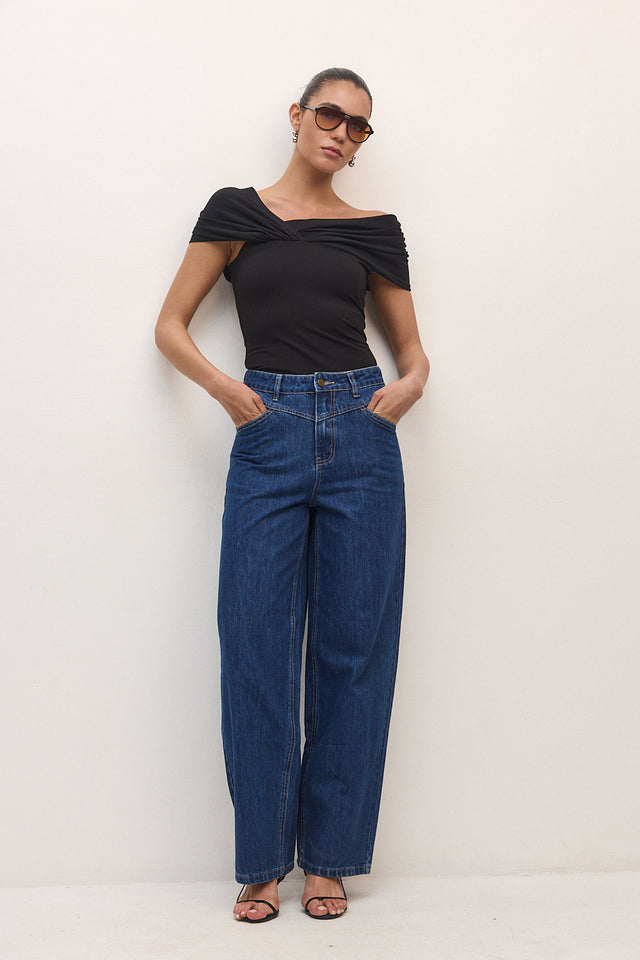 מכנסי ג'ינס ברנדי כחול כהה