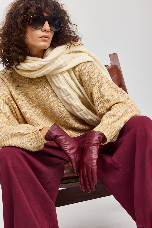 סוודר מרשמלו פייטים קרמל