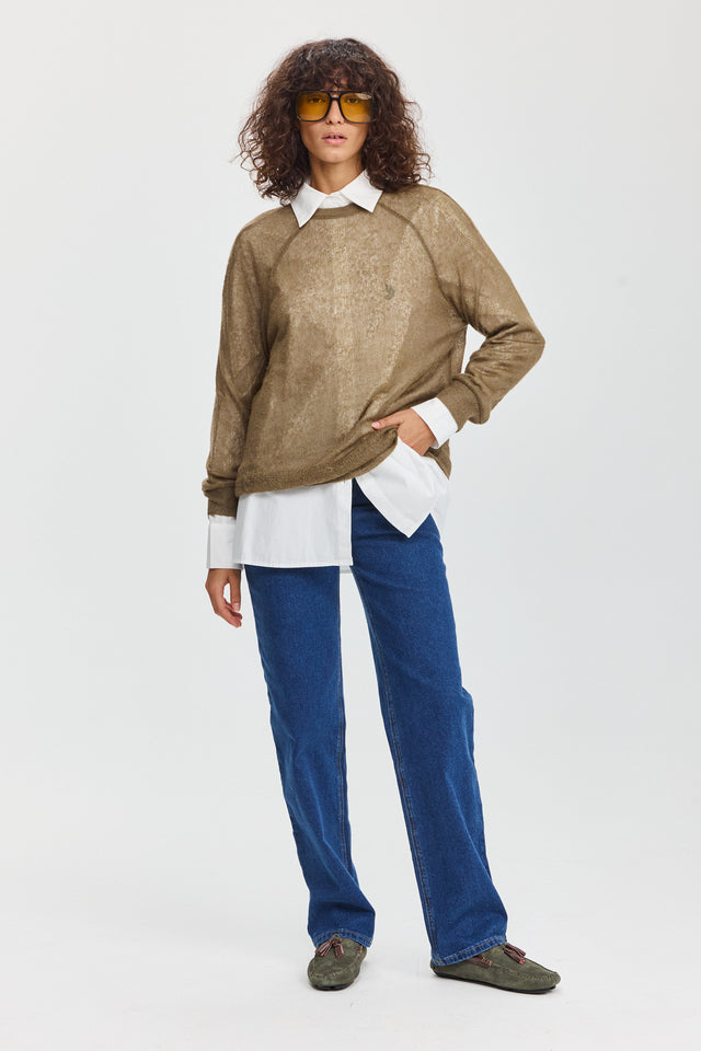 מכנסי ג'ינס גולדי ארוך וואש כחול