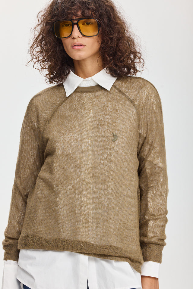 חולצת LEAGUE סריג דק זית