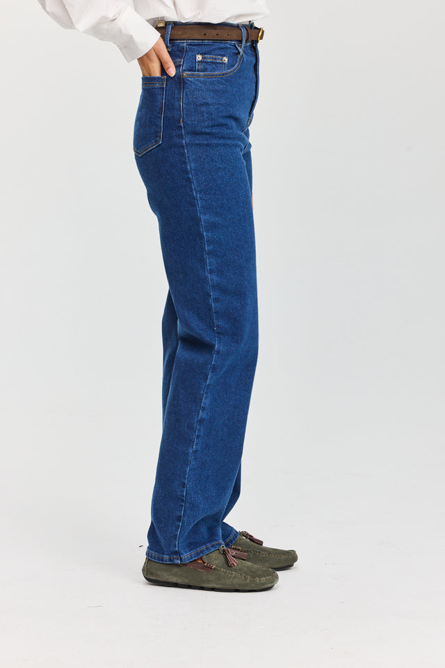 מכנסי ג'ינס גולדי ארוך וואש כחול