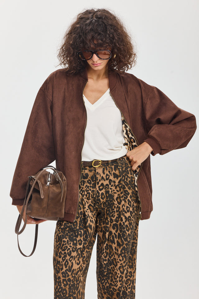 מכנסי ג'ינס מאפין מחוייטים מנומרים