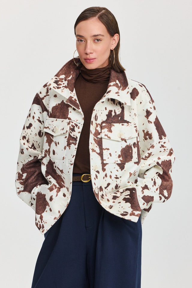 ז'קט מארבל בומבר זמש COW