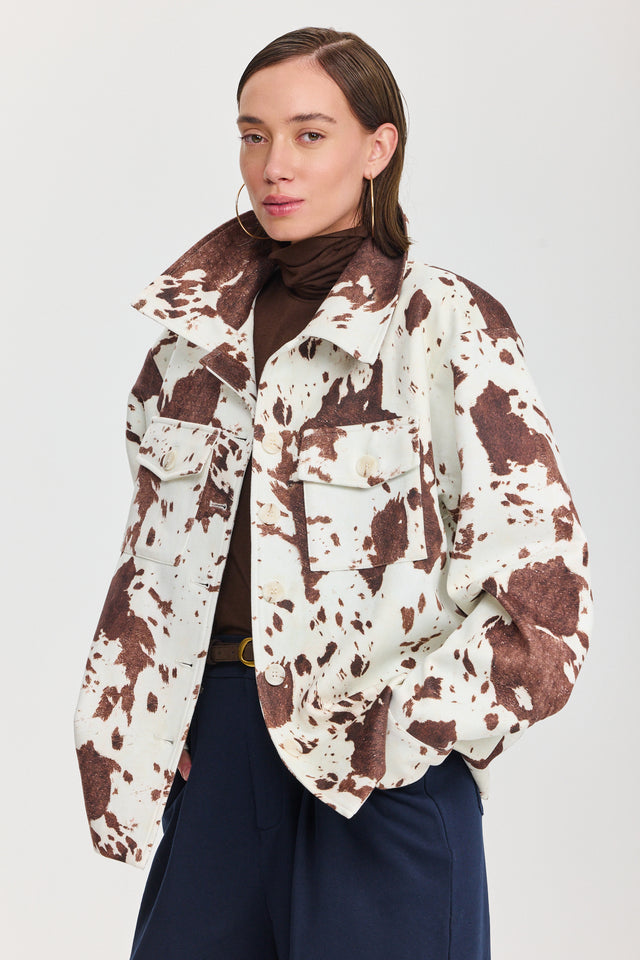 ז'קט מארבל בומבר זמש COW