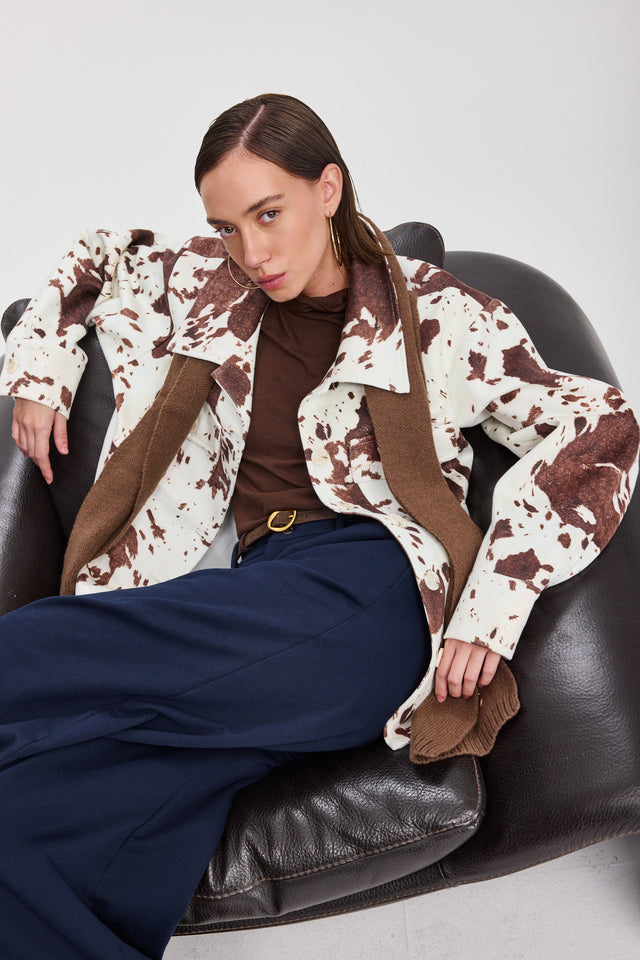 ז'קט מארבל בומבר זמש COW