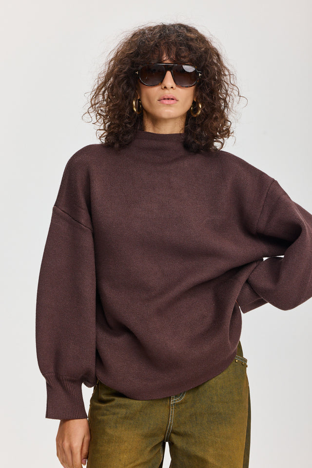 סוודר פרזנט חום שוקולד