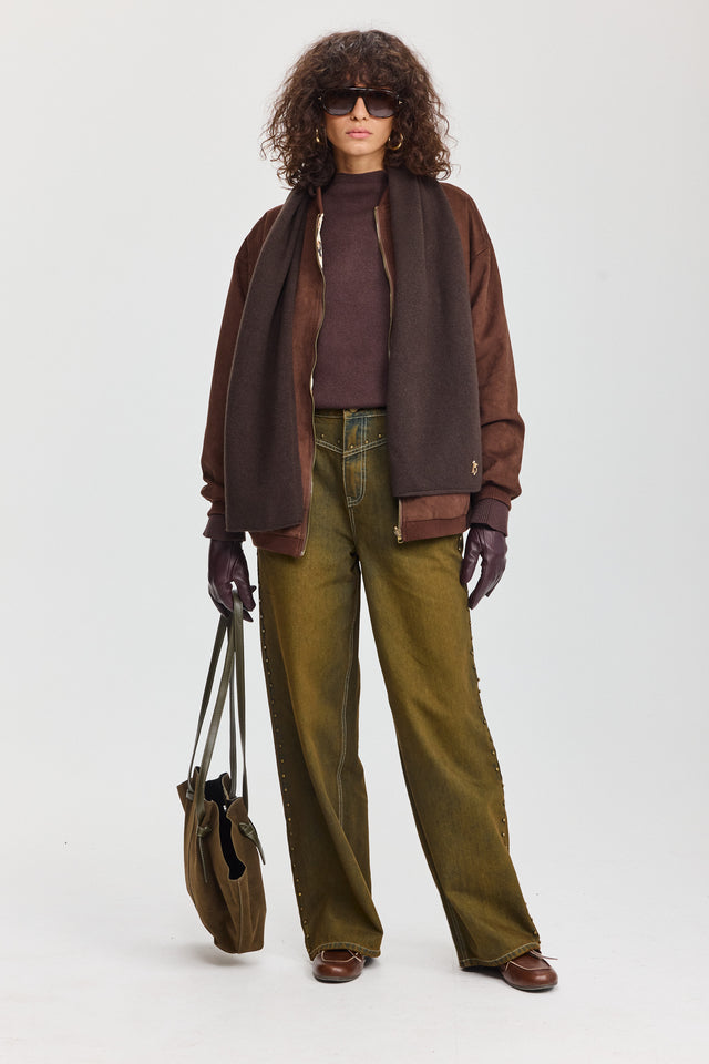 סוודר פרזנט חום שוקולד