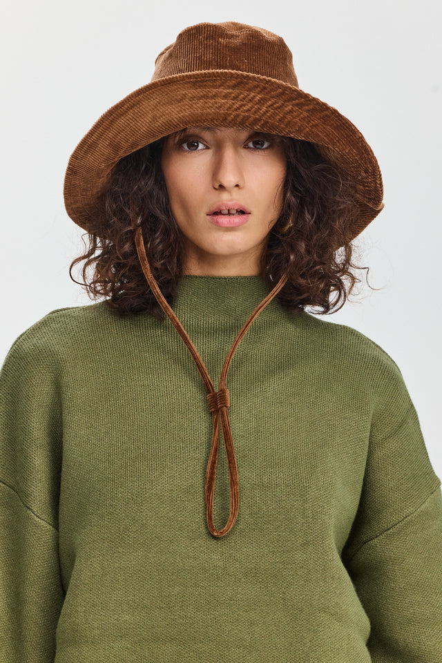 כובע באקט טופאצו קורדרוי חום