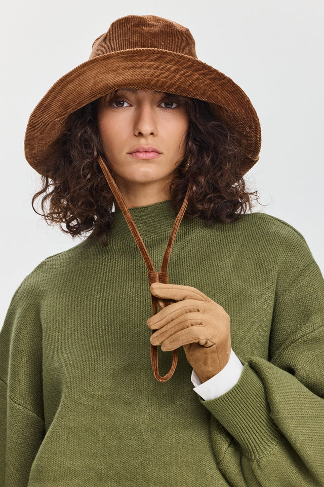 כובע באקט טופאצו קורדרוי חום