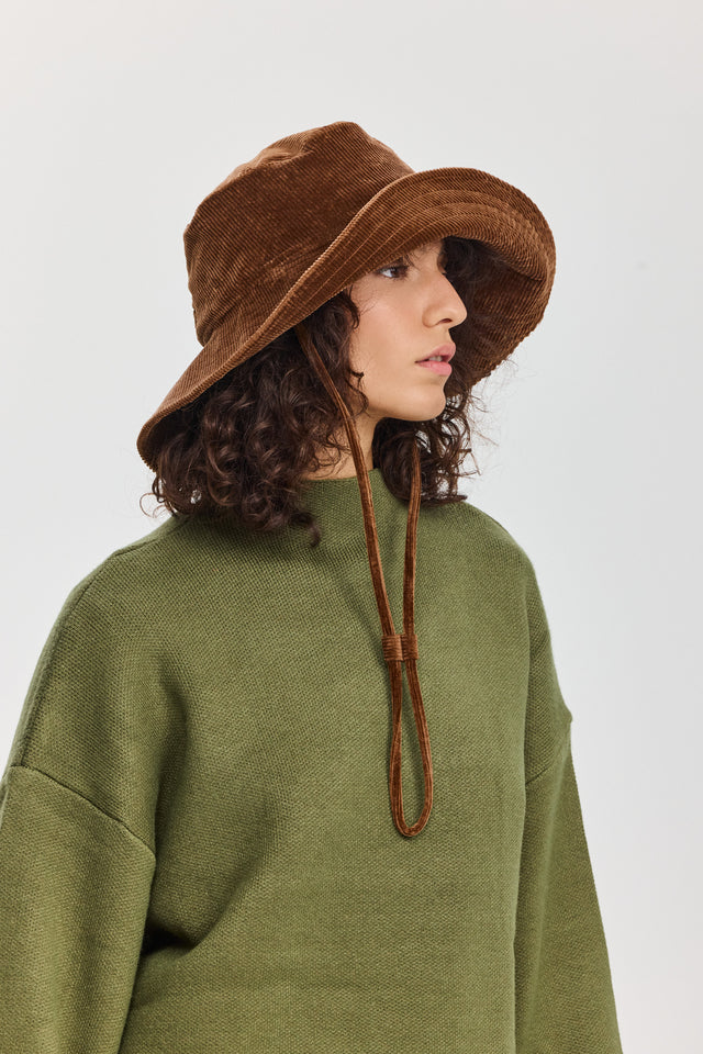 כובע באקט טופאצו קורדרוי חום