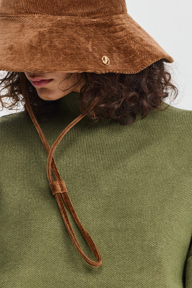 כובע באקט טופאצו קורדרוי חום