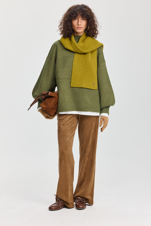 צעיף ספארק סרוג ירוק ליים