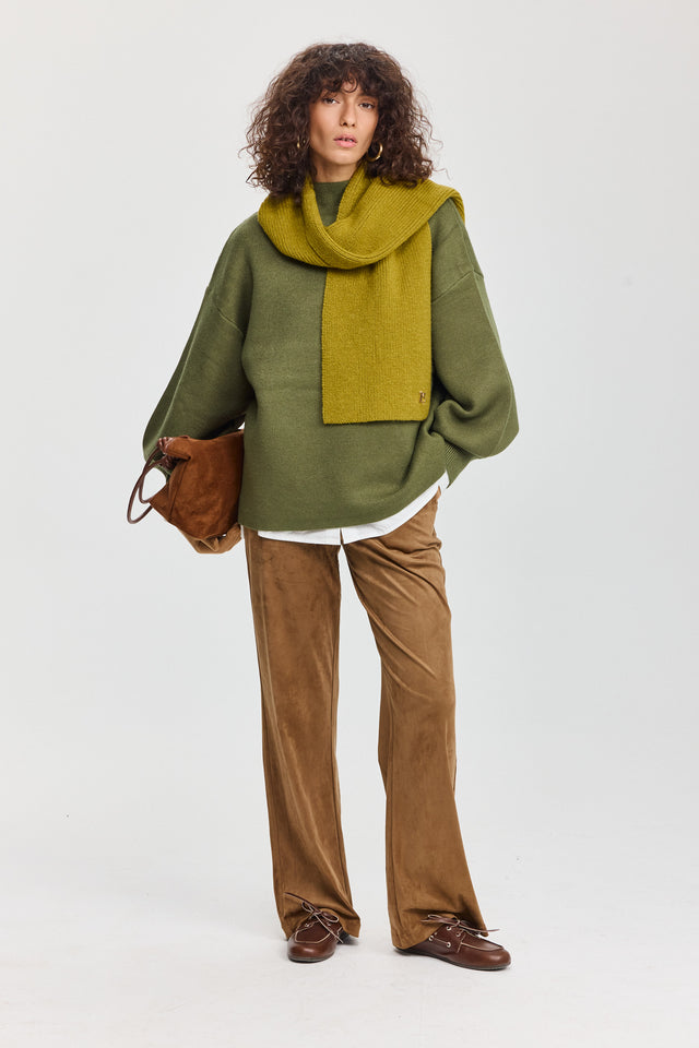 צעיף ספארק סרוג ירוק ליים