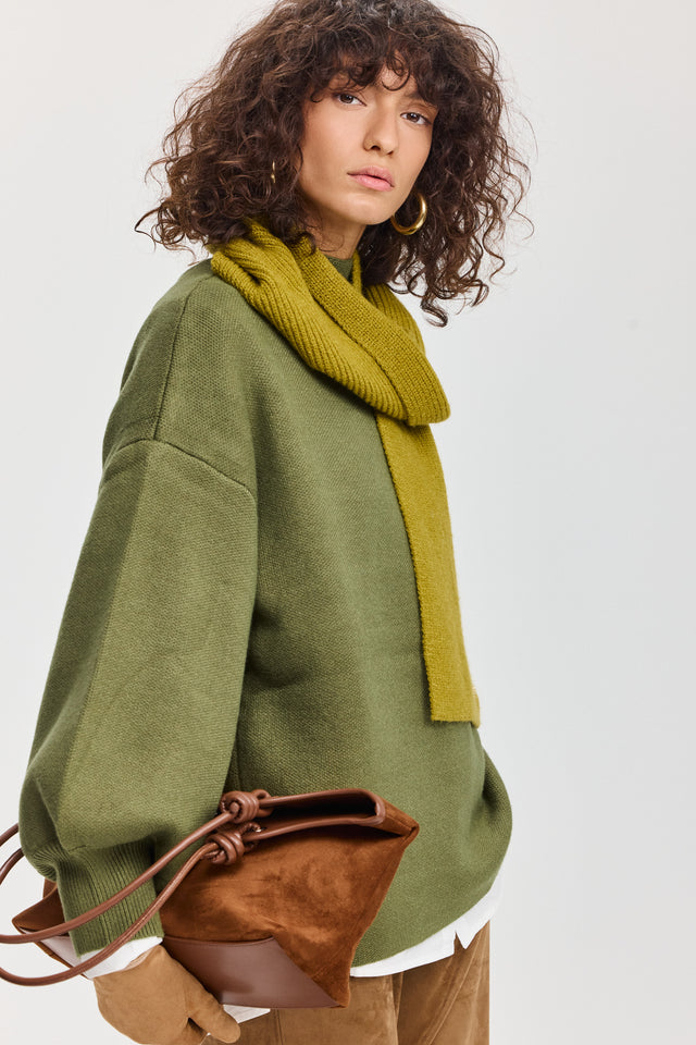 צעיף ספארק סרוג ירוק ליים