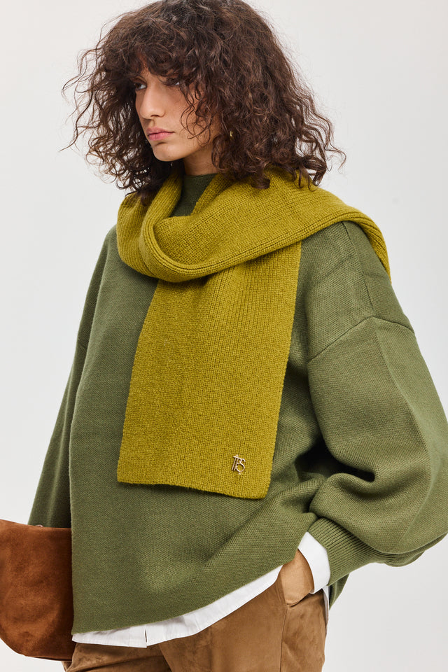 צעיף ספארק סרוג ירוק ליים