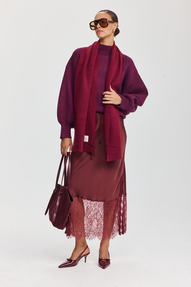 צעיף פרזנט בורגנדי