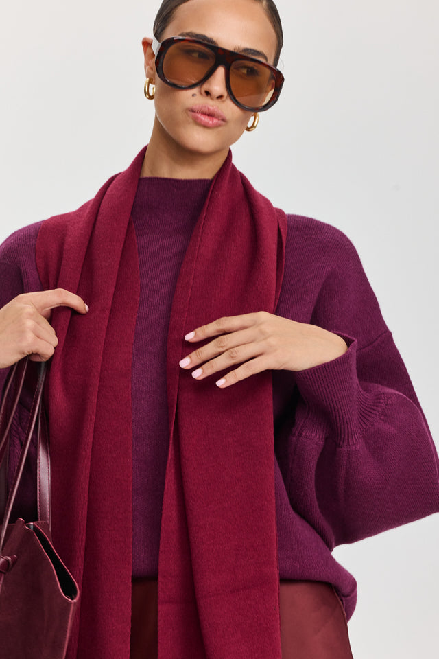 צעיף פרזנט בורגנדי