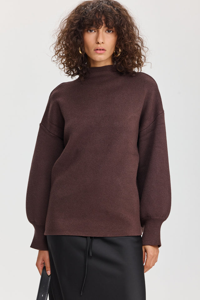 סוודר פרזנט חום שוקולד