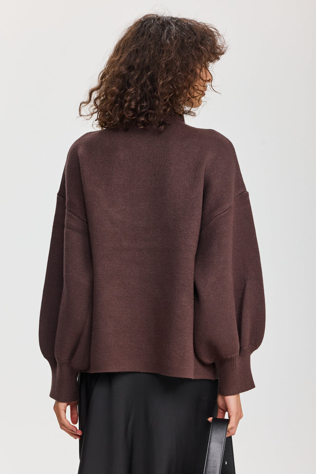 סוודר פרזנט חום שוקולד