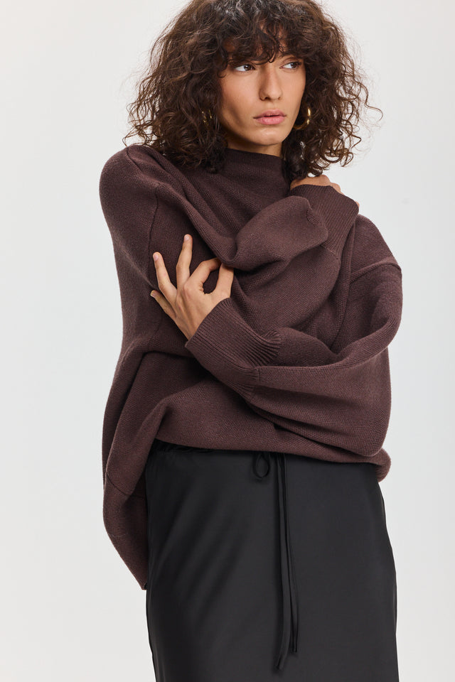 סוודר פרזנט חום שוקולד