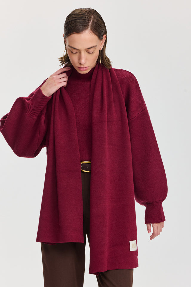 צעיף פרזנט בורגנדי