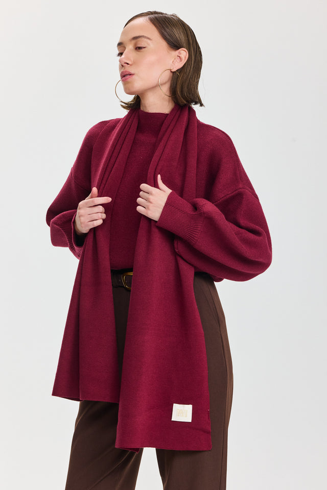 צעיף פרזנט בורגנדי