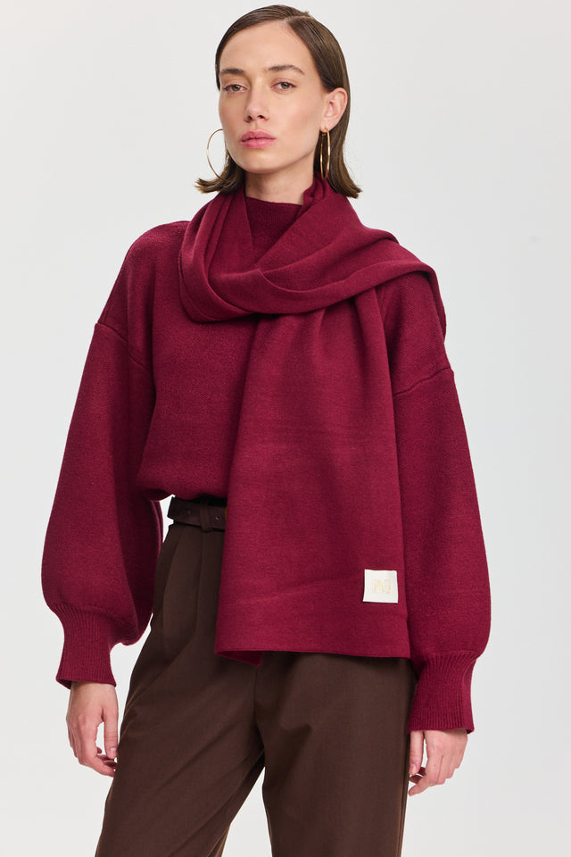 צעיף פרזנט בורגנדי