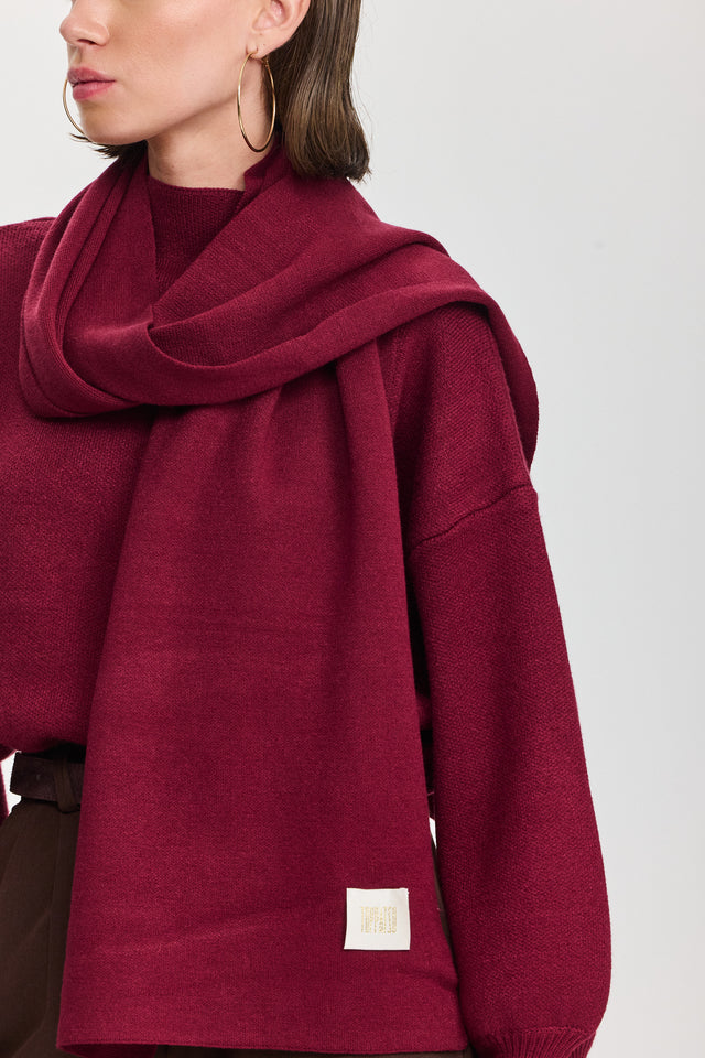 צעיף פרזנט בורגנדי