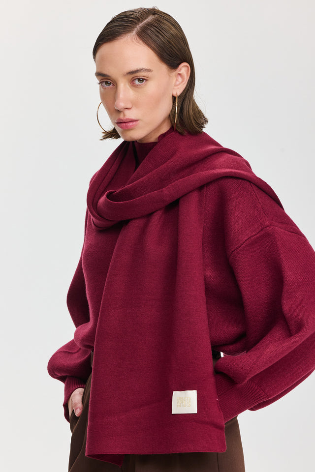 צעיף פרזנט בורגנדי