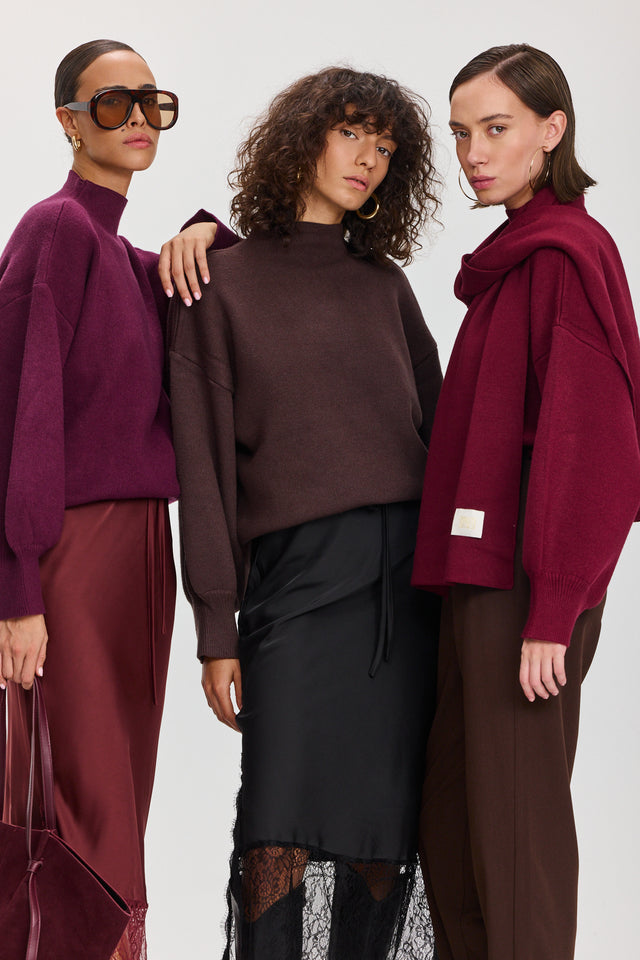 סוודר פרזנט חום שוקולד