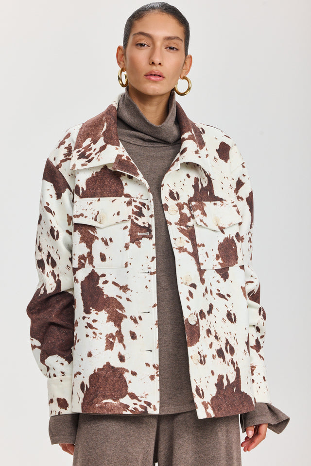 ז'קט מארבל בומבר זמש COW