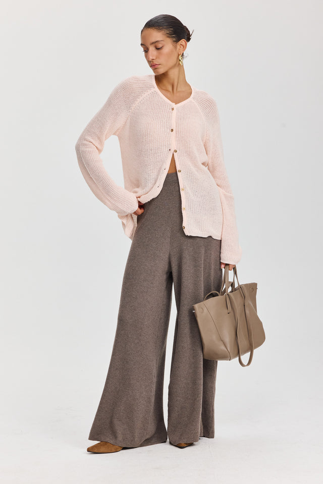 מכנסי פריס מתרחבים סריג טראפל