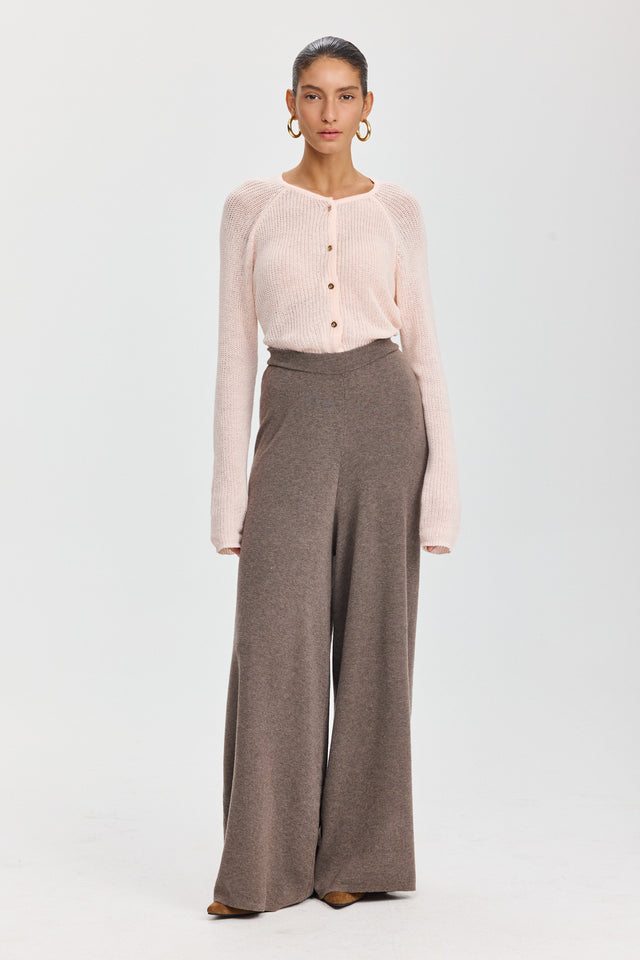 מכנסי פריס מתרחבים סריג טראפל