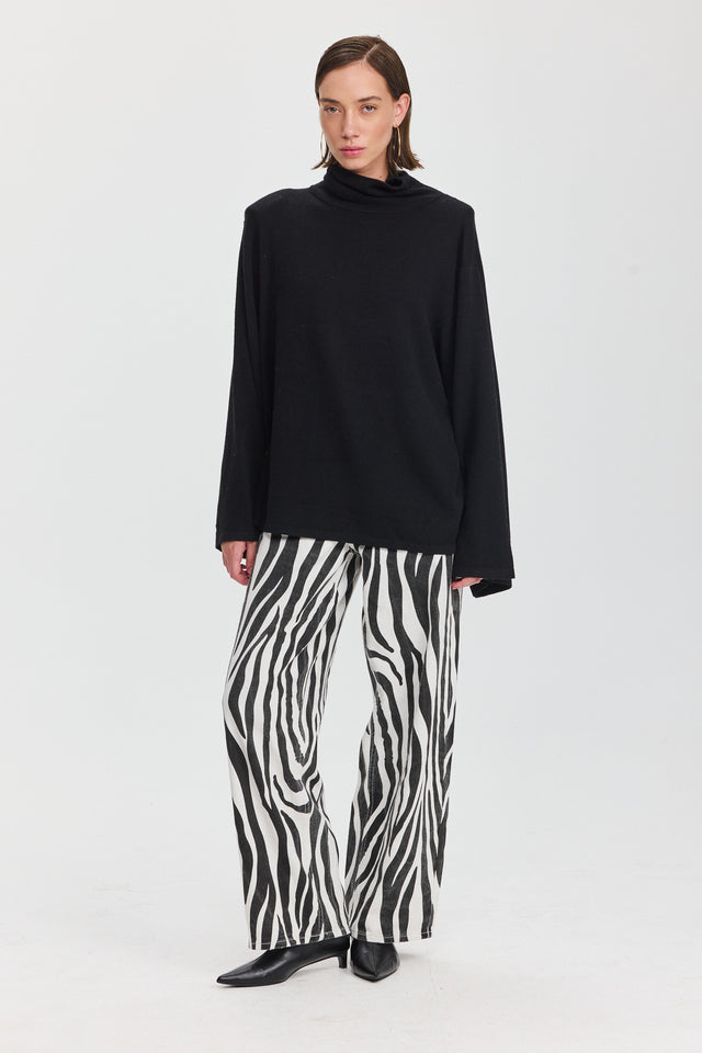 חולצת גולף סריג פריס שחורה