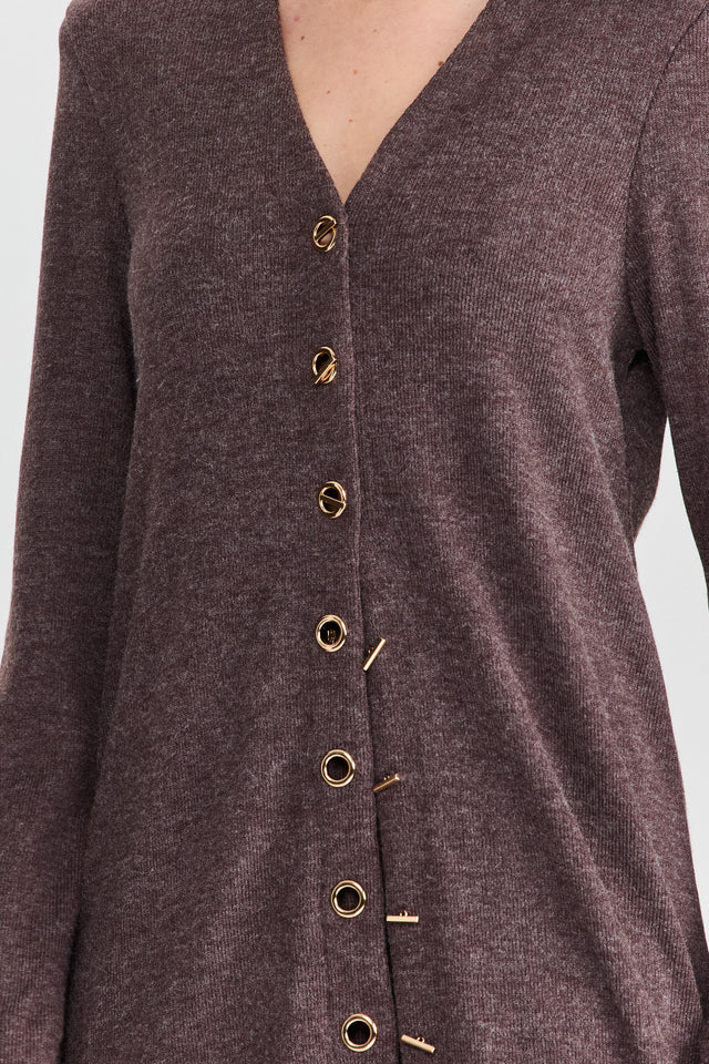 קרדיגן טוניקת שמלה וויסקי מקסי כריות נשלפות חום טראפל