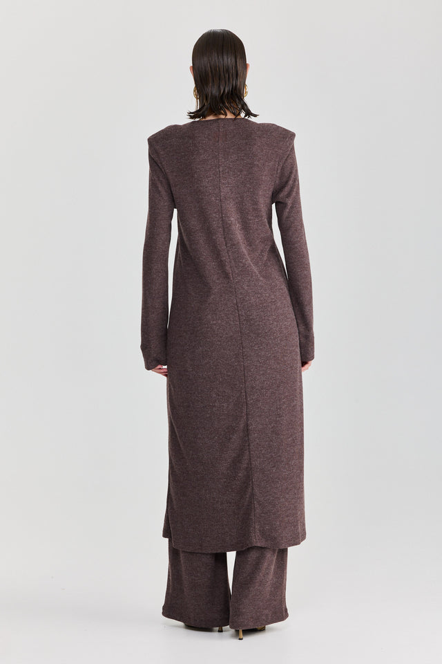 קרדיגן טוניקת שמלה וויסקי מקסי כריות נשלפות חום טראפל