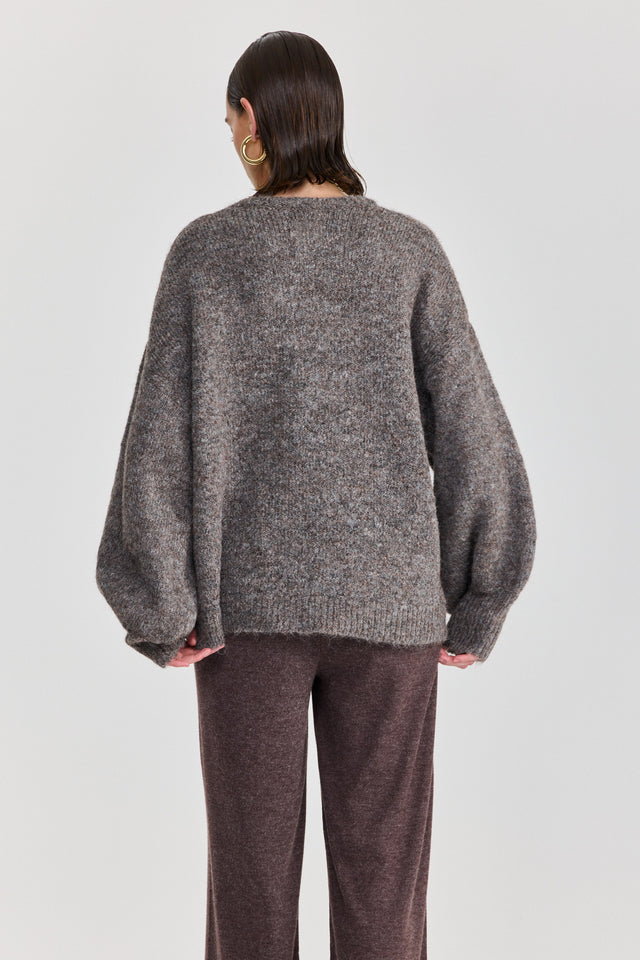 סוודר פרזנט פלאפי אפור