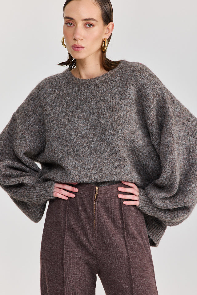 סוודר פרזנט פלאפי אפור