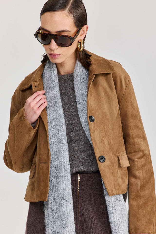 ז'קט אייריש קופי זמש קאמל