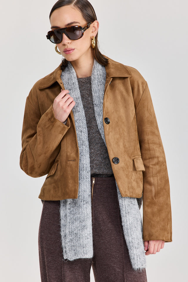 ז'קט אייריש קופי זמש קאמל