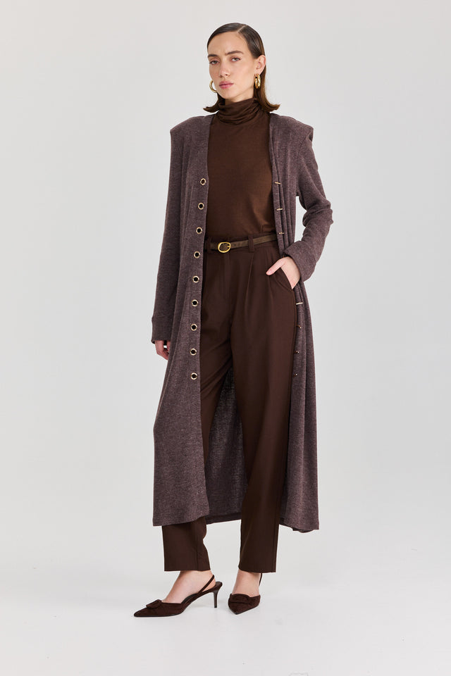 קרדיגן טוניקת שמלה וויסקי מקסי כריות נשלפות חום טראפל