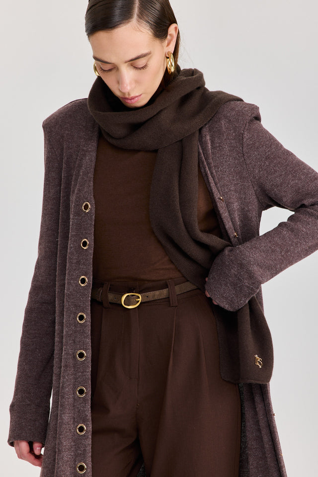 קרדיגן טוניקת שמלה וויסקי מקסי כריות נשלפות חום טראפל