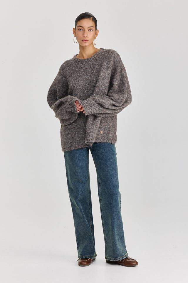 סוודר פרזנט פלאפי אפור