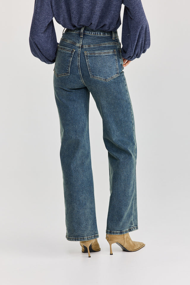 מכנסי ג'ינס גולדי מתרחבים גבוהים כחול וינטג'